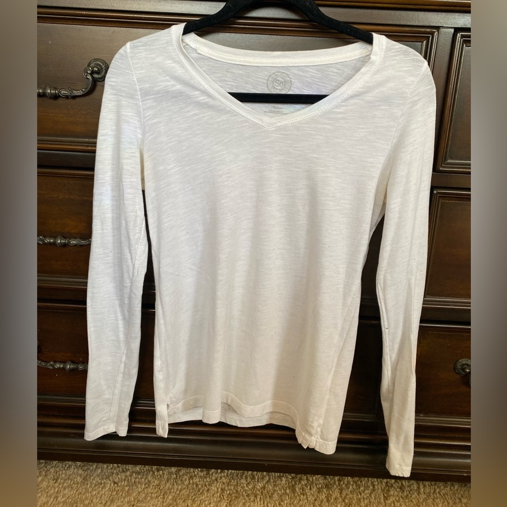 Size Medium, Semi-Sheer White Long-sleeve T-shirt